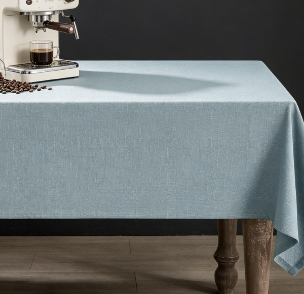Gray-Blue Pure Cotton And Linen Tablecloths, Elegant And Washable
