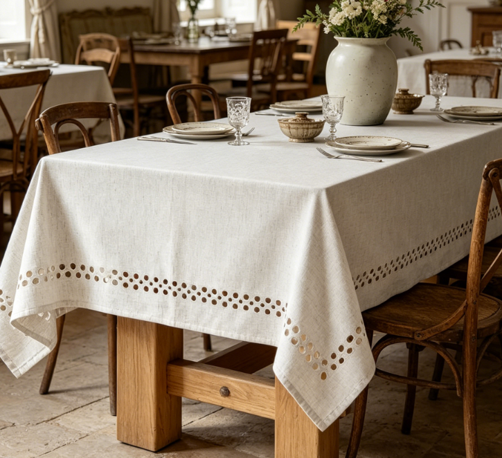Natural Cotton And Linen Solid Color Tablecloths, Stain-Resistant And Wrinkle-Resistant - Image 2