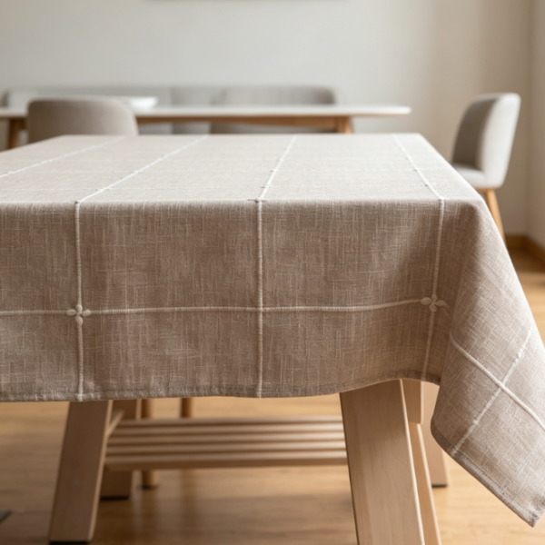 Linen Pure Cotton And Linen Tablecloths, Embroidered Edges