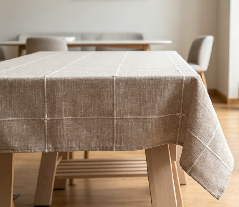 Linen Pure Cotton And Linen Tablecloths, Embroidered Edges