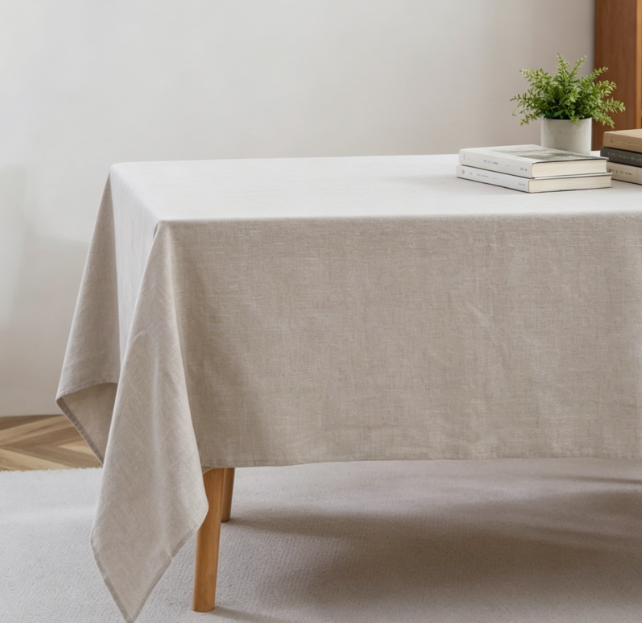Natural Pure Linen Tablecloths, Stonewashable And Machine Washable - Image 2