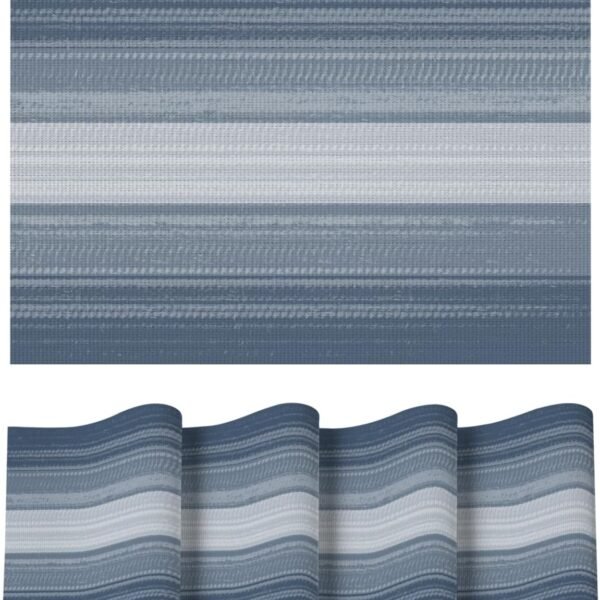 Navy Blue Striped Placemat, Washable, Heat-Resistant, Non-Slip