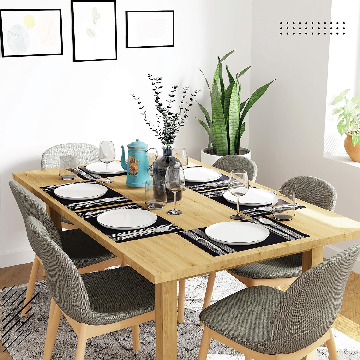 Fine-Ribbed Cotton Placemat, Minimalist Table Decor - Image 2