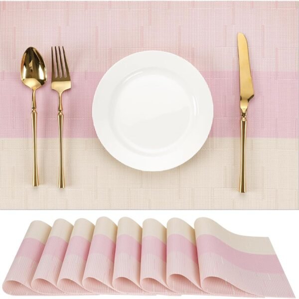 Woven Vinyl Placemat, Heat-Resistant And Easy-To-Wipe Table Mat