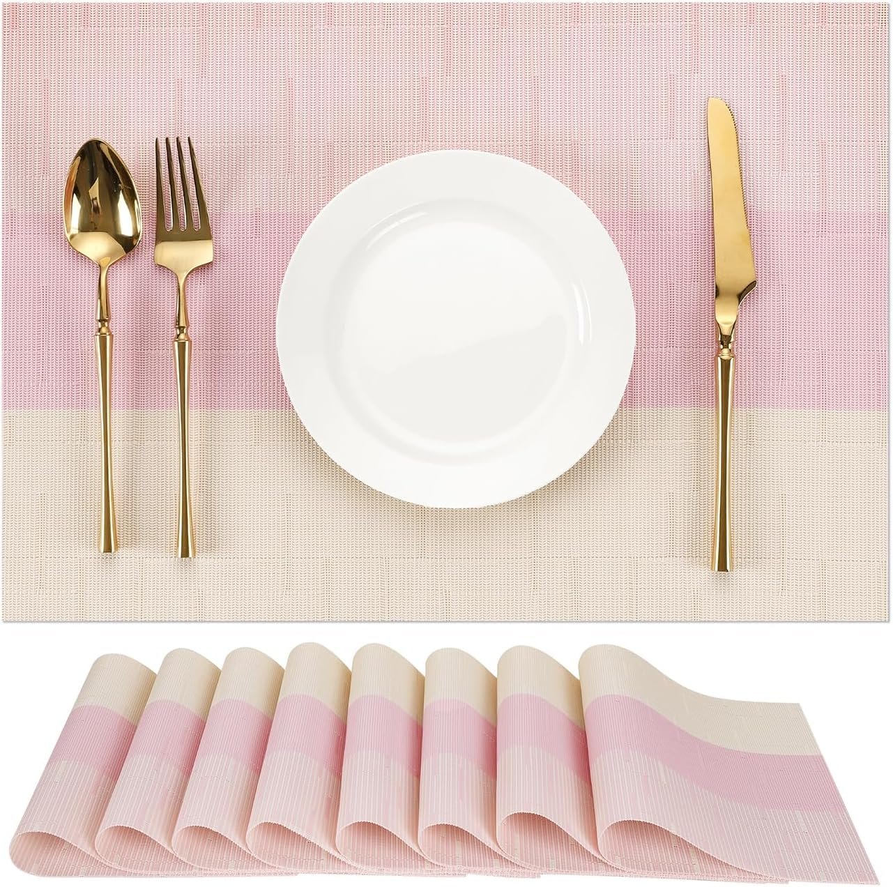 Woven Vinyl Placemat, Heat-Resistant And Easy-To-Wipe Table Mat