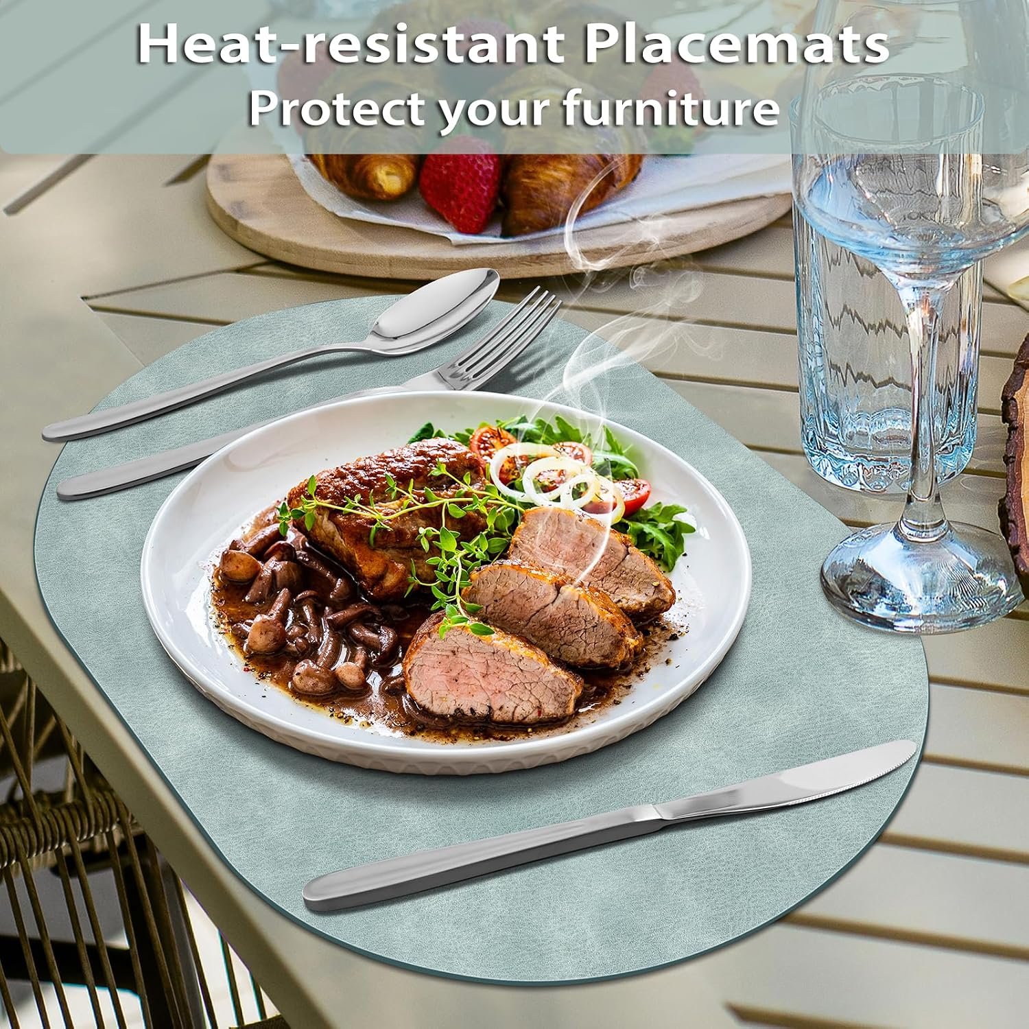 Oval Pu Placemat, Heat-Resistant, Waterproof, And Wipeable - Image 2