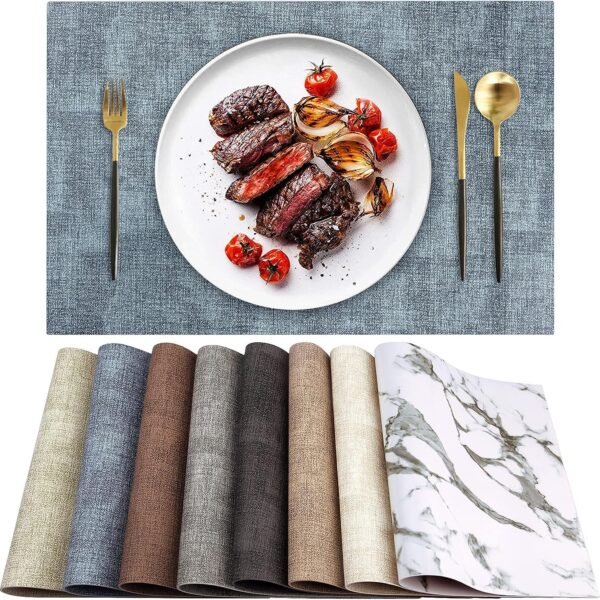 Heat-Resistant Leather Placemat, Waterproof, Wipeable, And Non-Slip