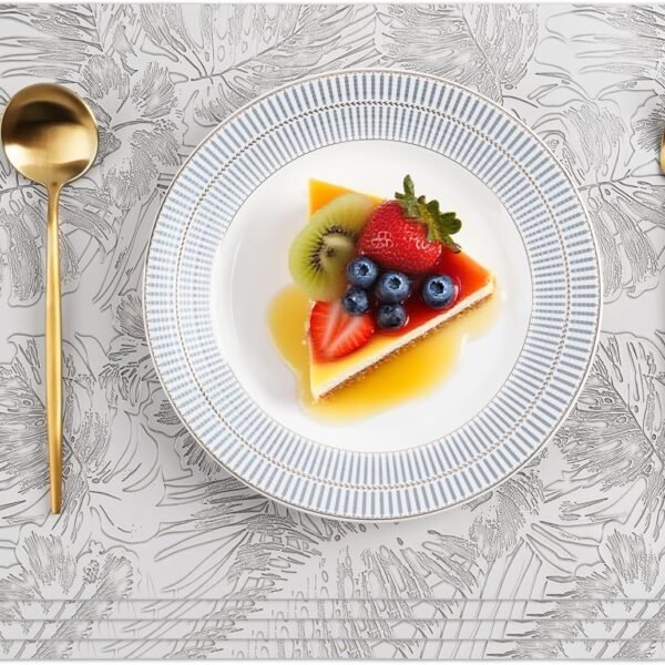 Washable Vinyl Placemat, Indoor/Outdoor Faux Leather Style